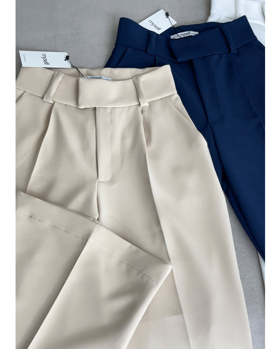 PANTALÓN TIPO SASTRE BOTA ANCHA CAMEL - MYSELF